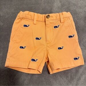 Vineyard Vines Toddler Orange Shorts With Blue Whale Pattern Size 2T